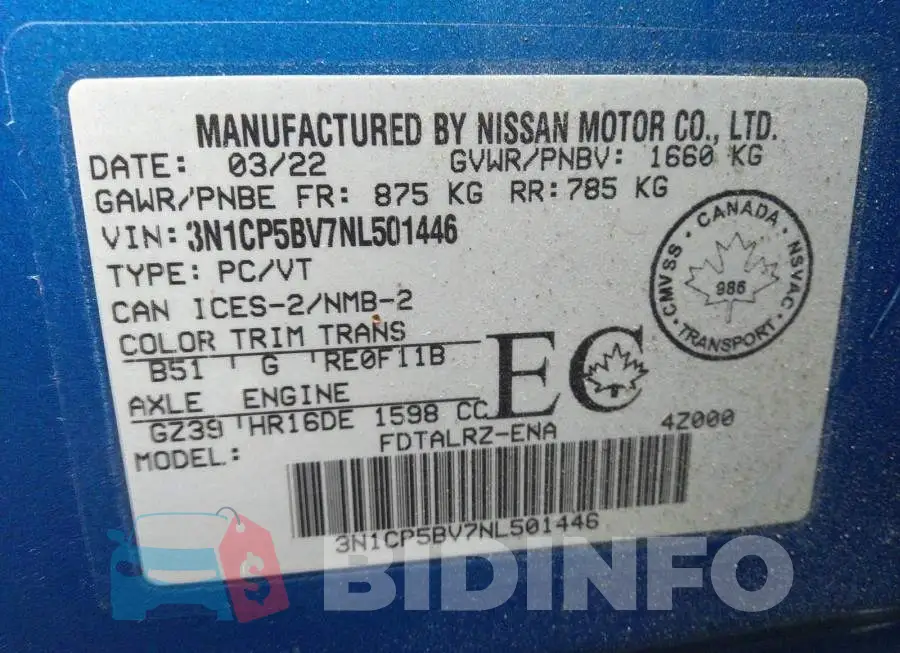 3N1CP5BV7NL501446 Photo# 9