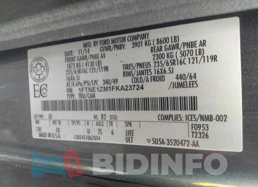 1FTNE1ZM1FKA23724 Photo# 9