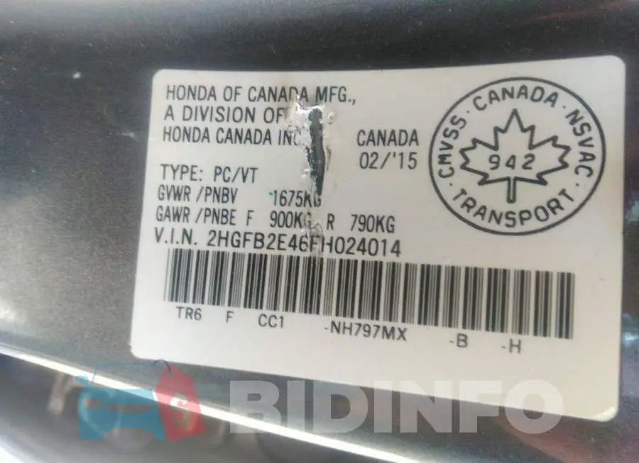 2HGFB2E46FH024014 Photo# 9