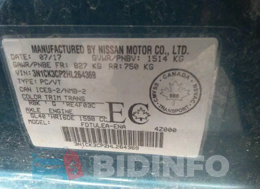 3N1CK3CP2HL264369 Photo# 9