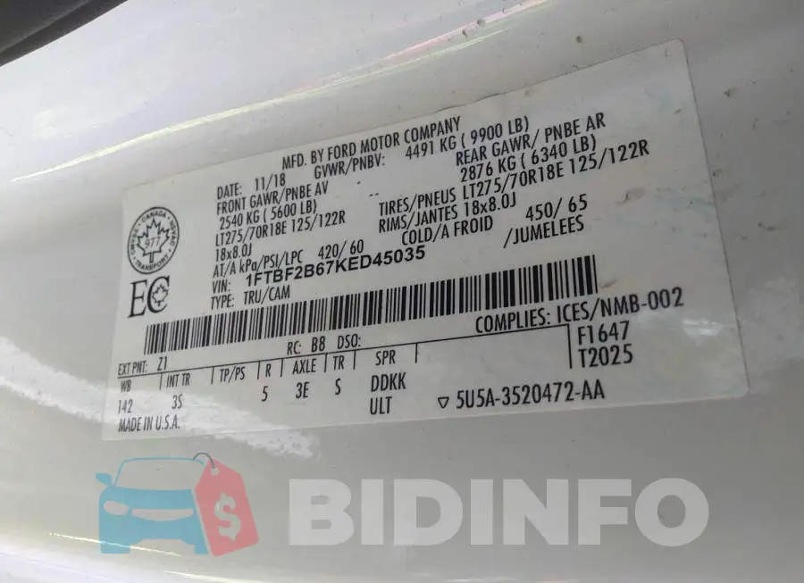 1FTBF2B67KED45035 Photo# 9