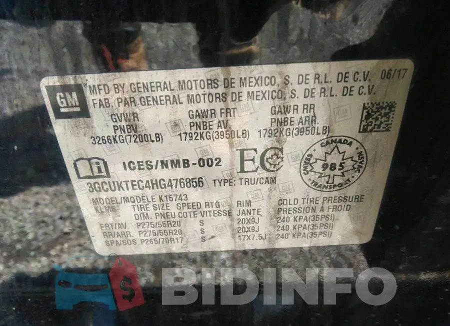 3GCUKTEC4HG476856 Photo# 9