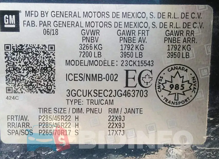 3GCUKSEC2JG463703 Photo# 9