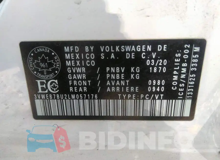 3VWEB7BU2LM057176 Photo# 9