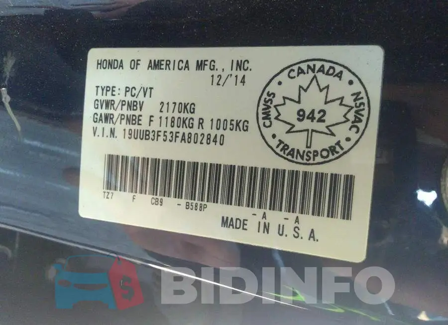 19UUB3F53FA802840 Photo# 9