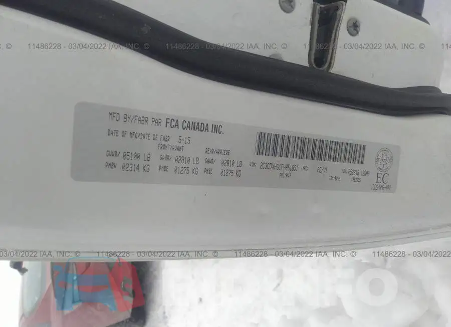 2C3CDXHG1FH851891 Photo# 9
