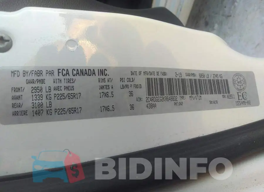 2C4RDGEG2KR648832 Photo# 9