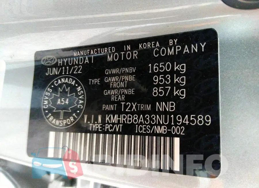 KMHRB8A33NU194589 Photo# 9