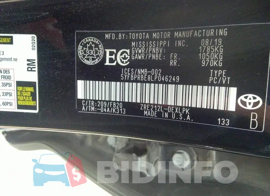 5YFBPRBE8LP046249 Photo# 9