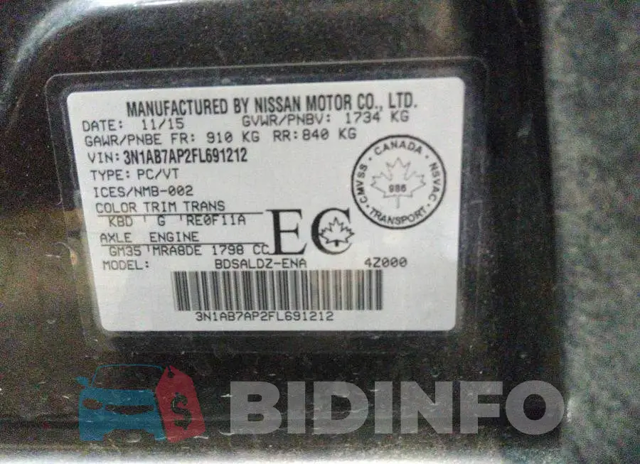 3N1AB7AP2FL691212 Photo# 9