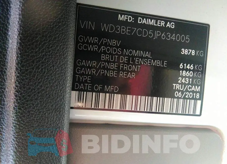 WD3BE7CD5JP634005 Photo# 9