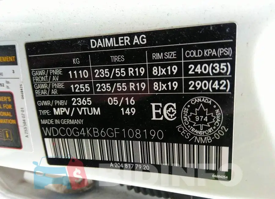 WDC0G4KB6GF108190 Photo# 9