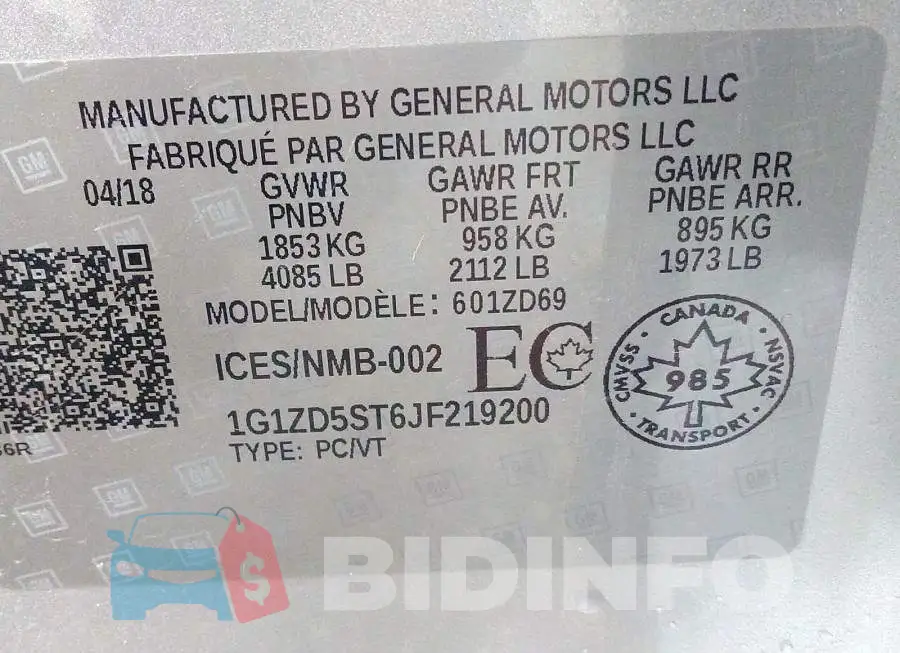 1G1ZD5ST6JF219200 Photo# 9