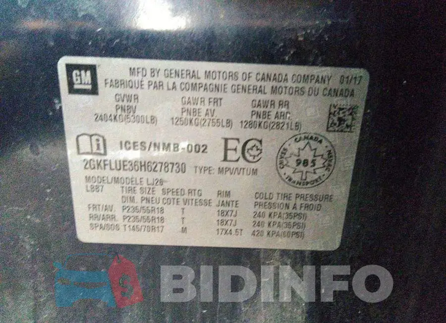 2GKFLUE36H6278730 Photo# 9