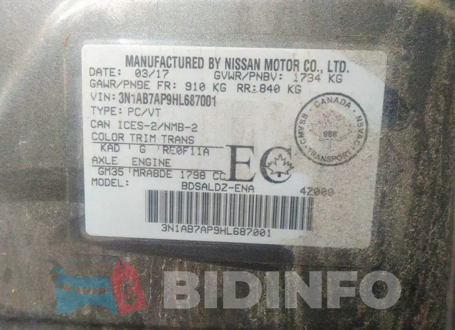 3N1AB7AP9HL687001 Photo# 9