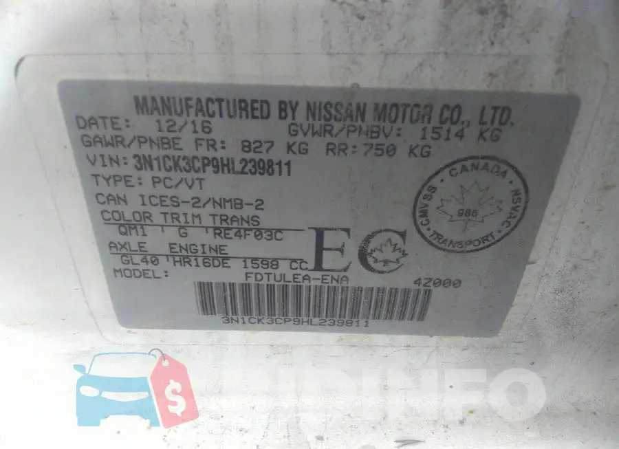 3N1CK3CP9HL239811 Photo# 9