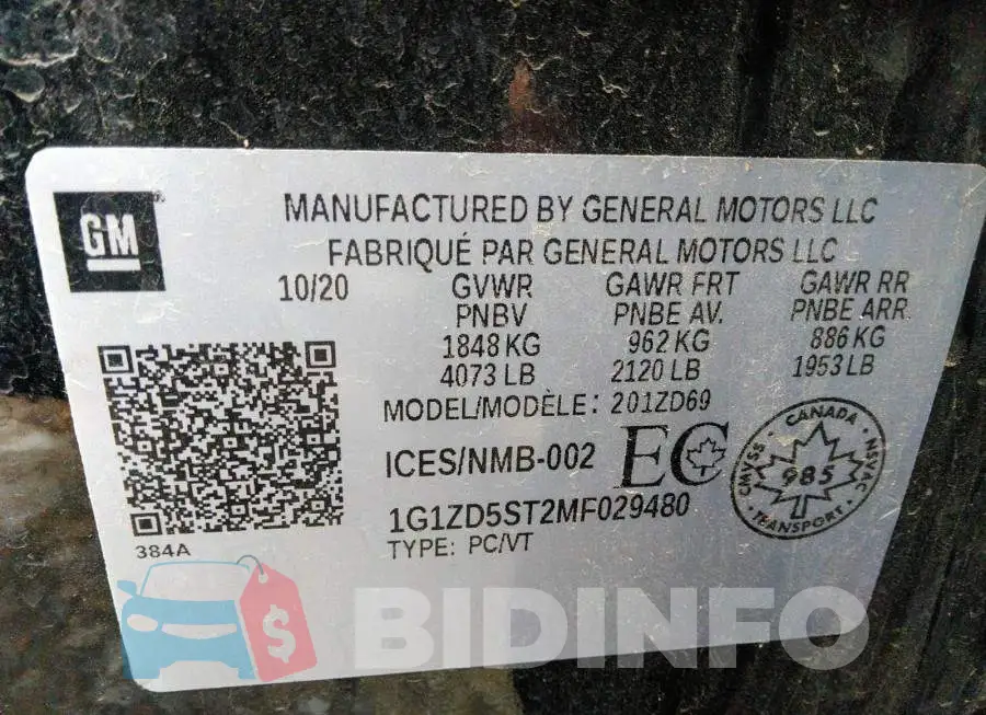 1G1ZD5ST2MF029480 Photo# 9