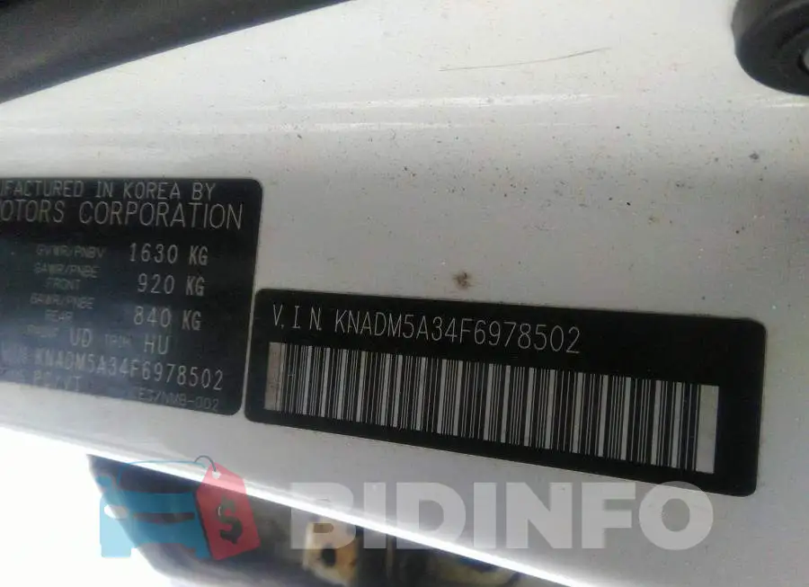 KNADM5A34F6978502 Photo# 9