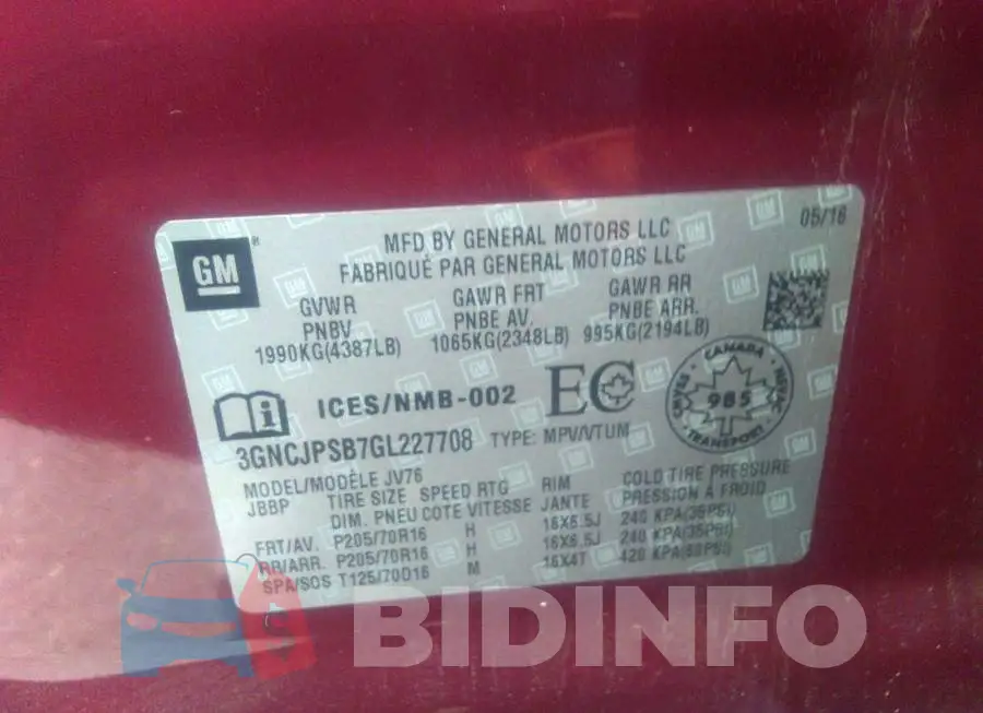 3GNCJPSB7GL227708 Photo# 9