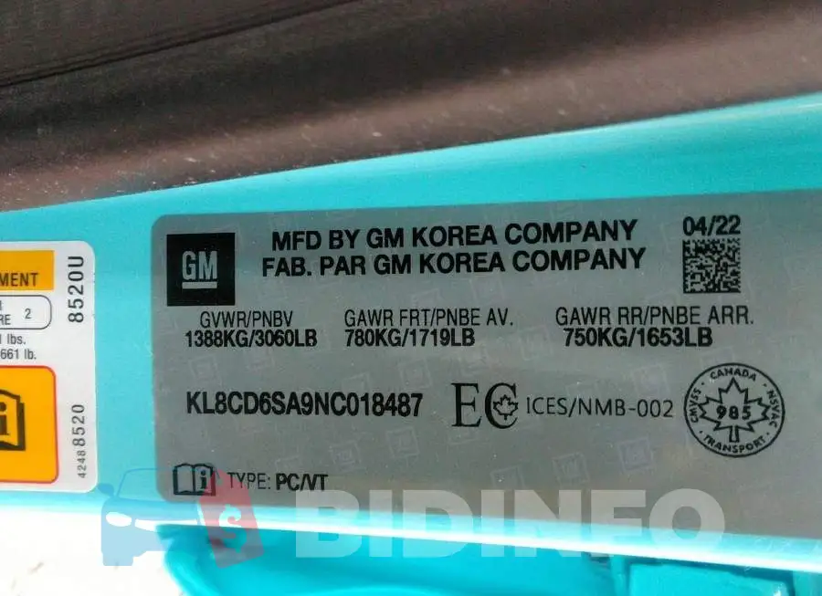 KL8CD6SA9NC018487 Photo# 9