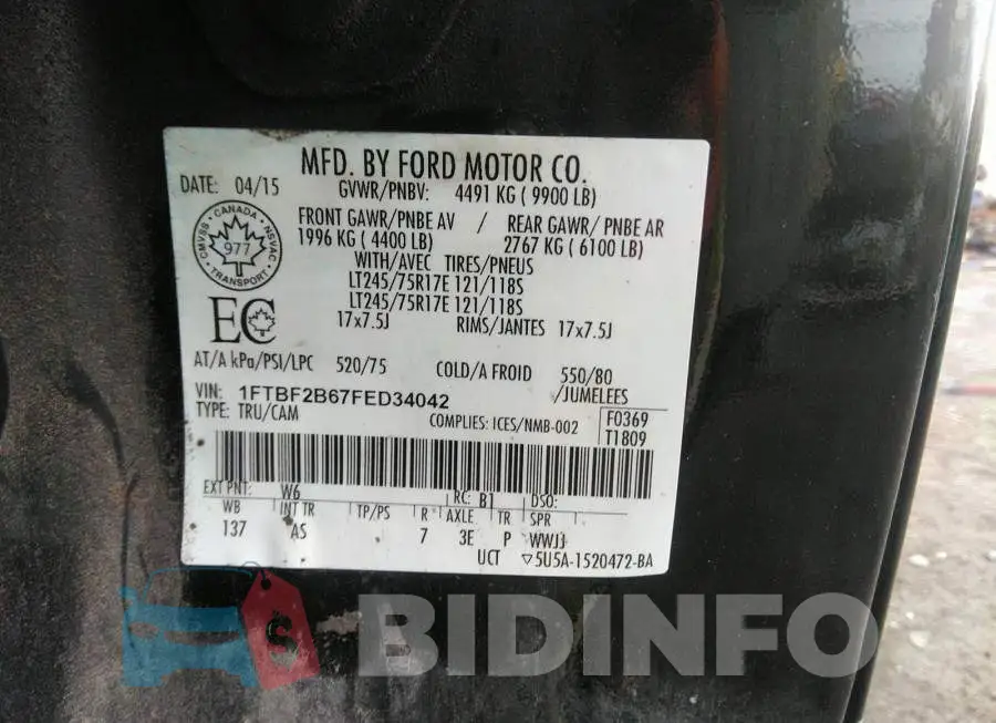 1FTBF2B67FED34042 Photo# 9