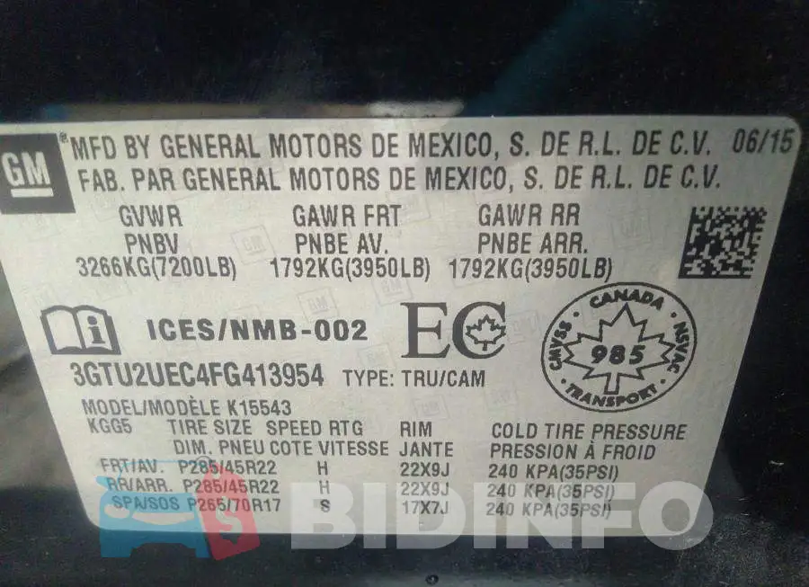 3GTU2UEC4FG413954 Photo# 9