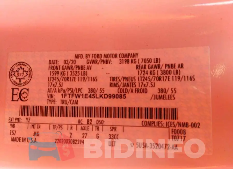 1FTFW1E45LKD99085 Photo# 9