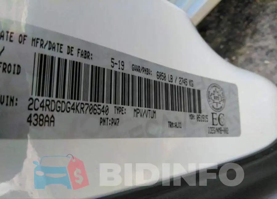 2C4RDGDG4KR706540 Photo# 10