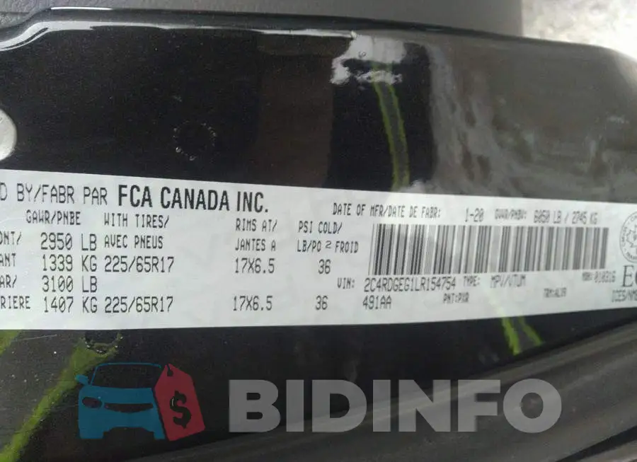 2C4RDGEG1LR154754 Photo# 9