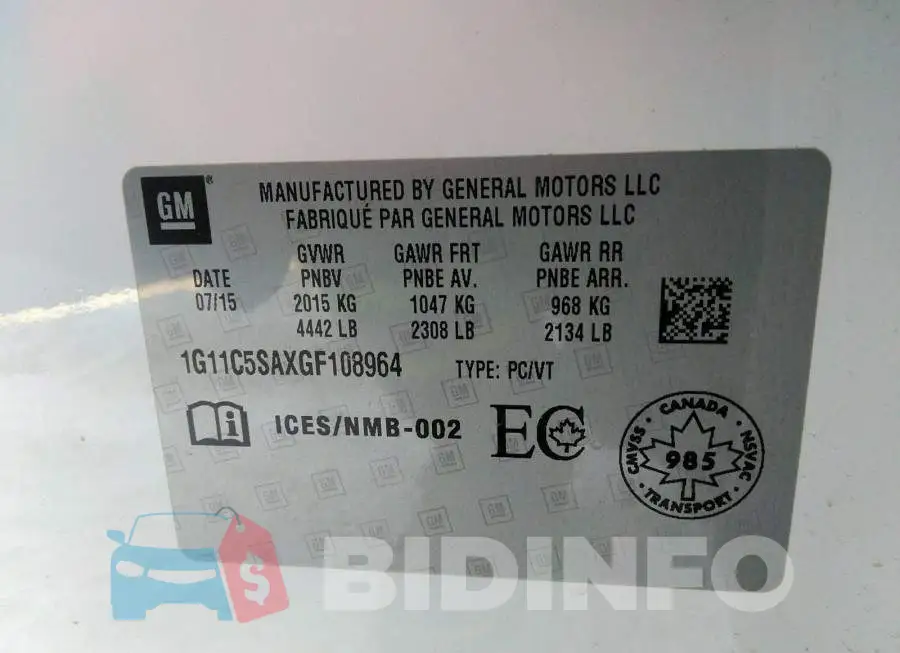 1G11C5SAXGF108964 Photo# 9