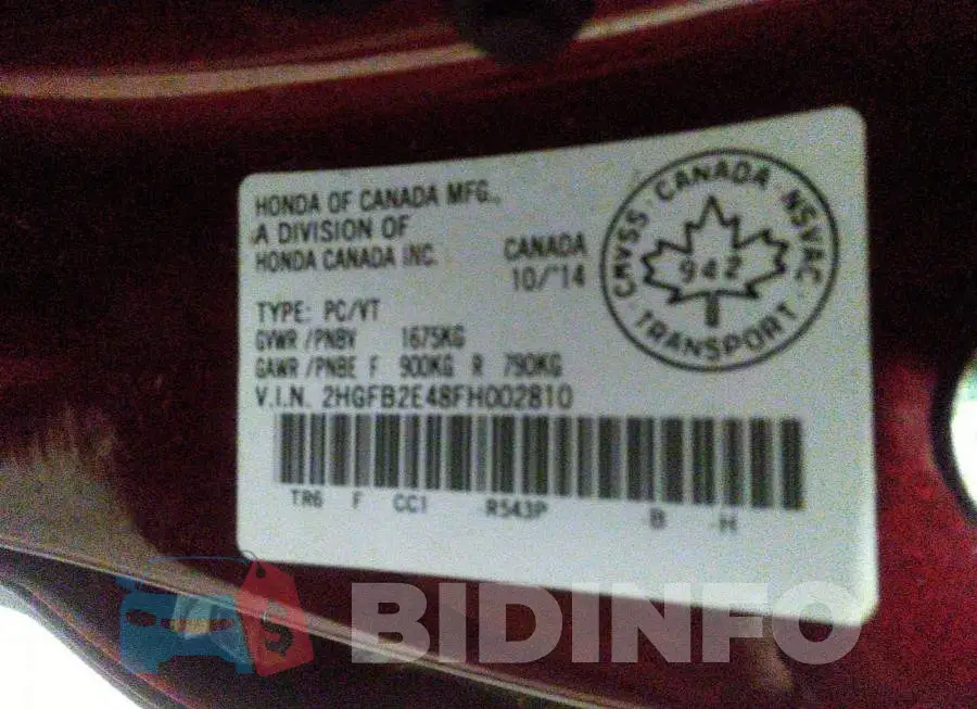 2HGFB2E48FH002810 Photo# 9