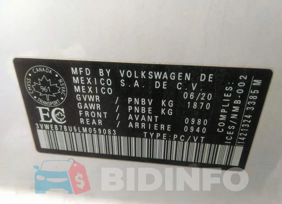 3VWEB7BU5LM059083 Photo# 9