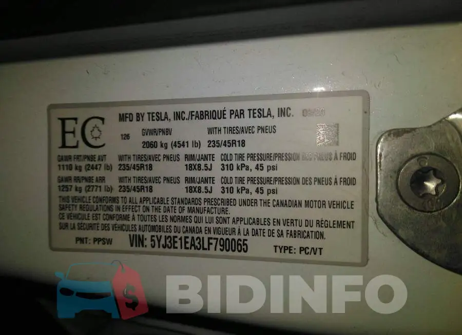 5YJ3E1EA3LF790065 Photo# 9