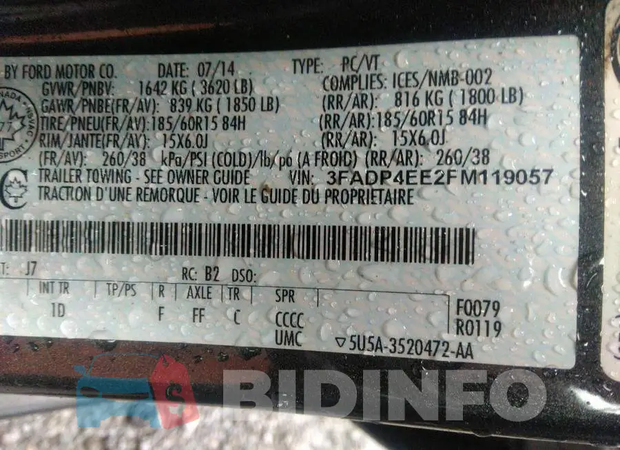 3FADP4EE2FM119057 Photo# 9