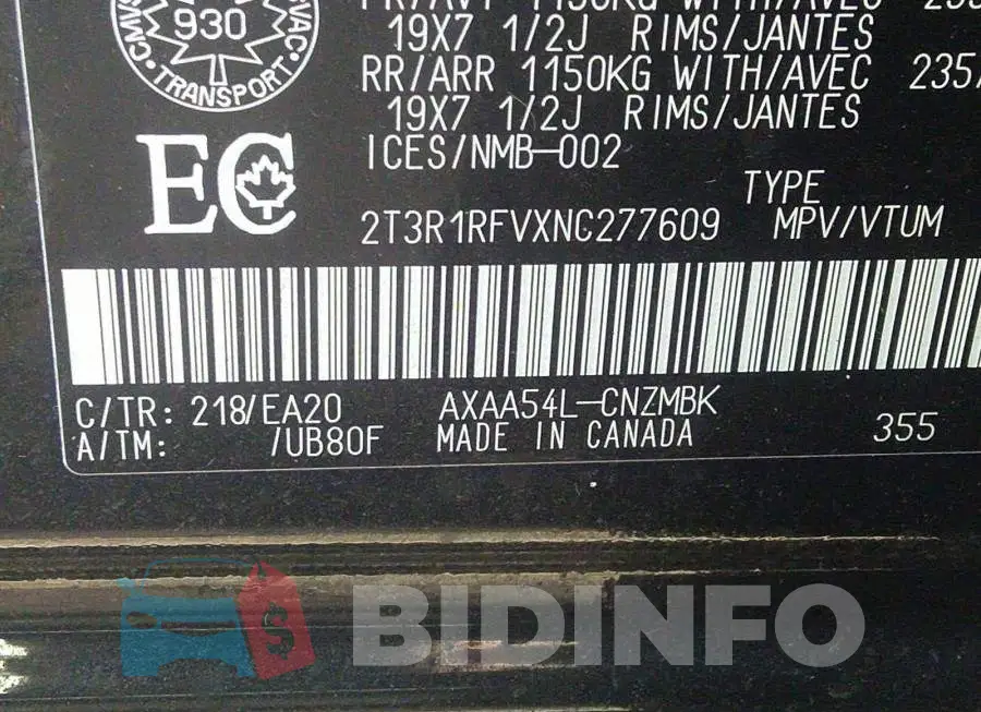 2T3R1RFVXNC277609 Photo# 9