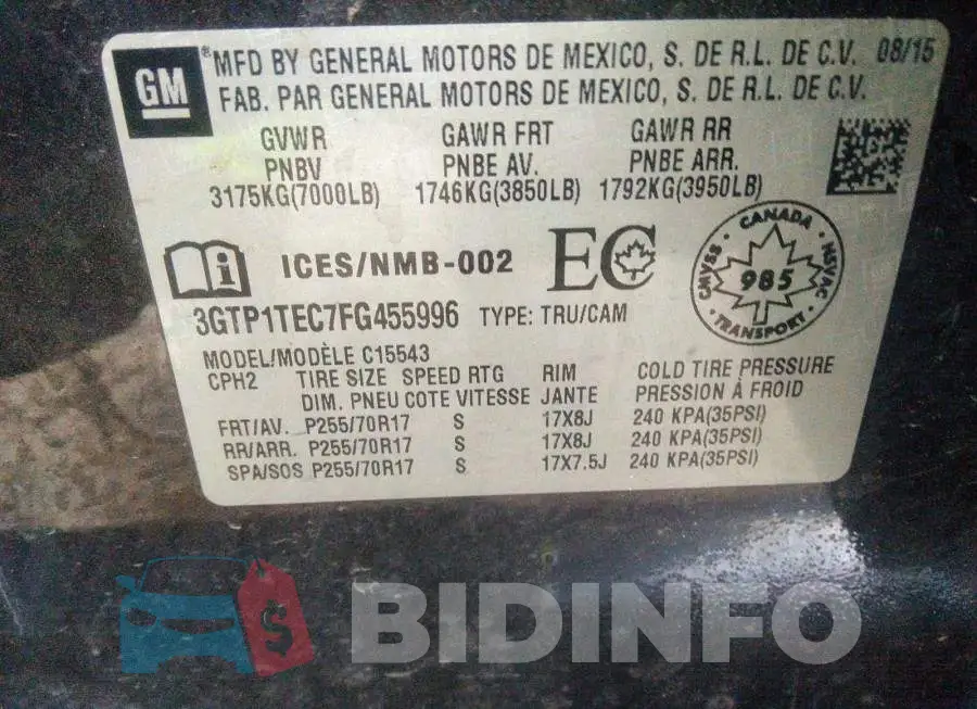 3GTP1TEC7FG455996 Photo# 9