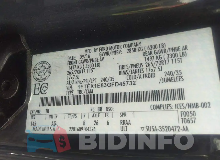 1FTEX1E83GFD45732 Photo# 9