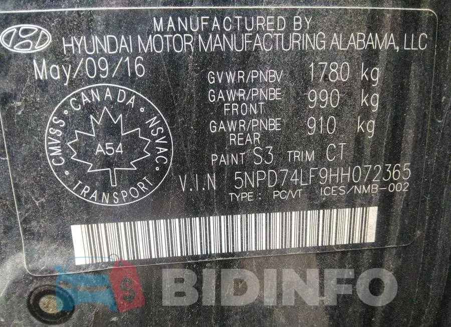 5NPD74LF9HH072365 Photo# 9