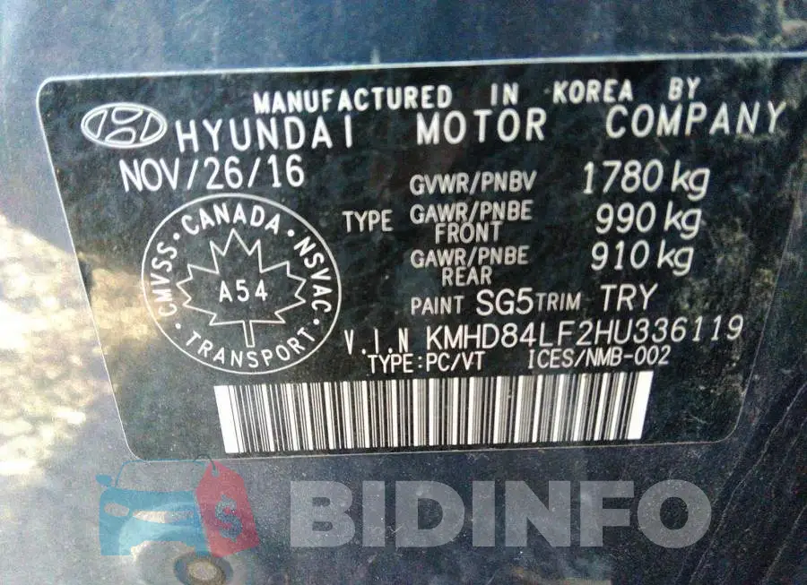 KMHD84LF2HU336119 Photo# 9