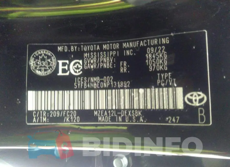 5YFB4MBE0NP131892 Photo# 9