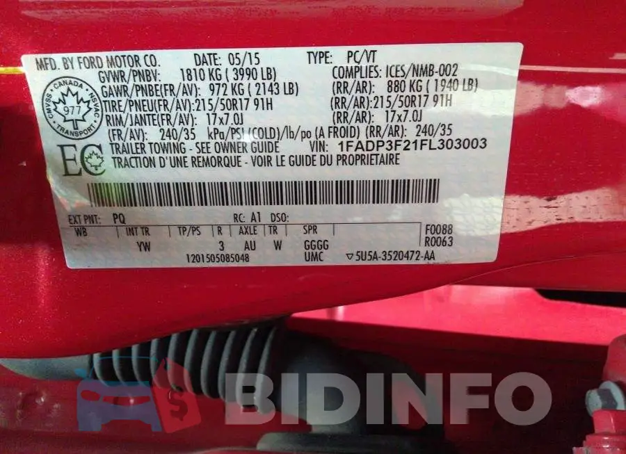1FADP3F21FL303003 Photo# 9