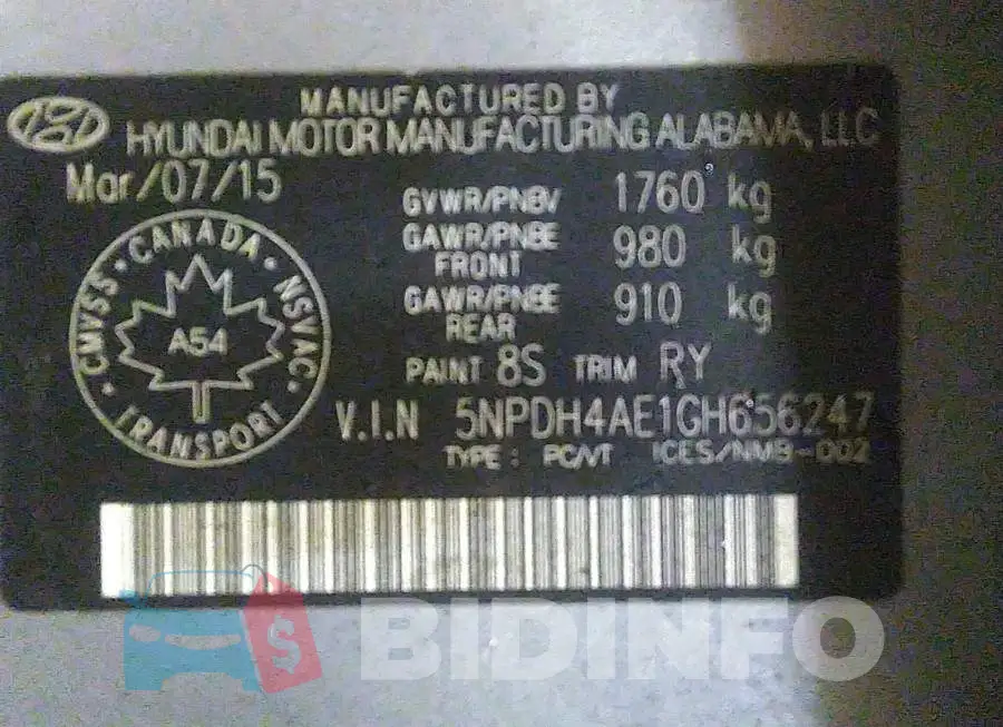 5NPDH4AE1GH656247 Photo# 9