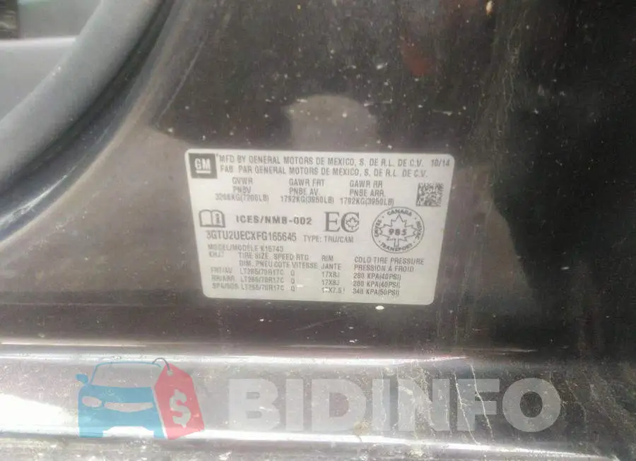 3GTU2UECXFG165645 Photo# 9