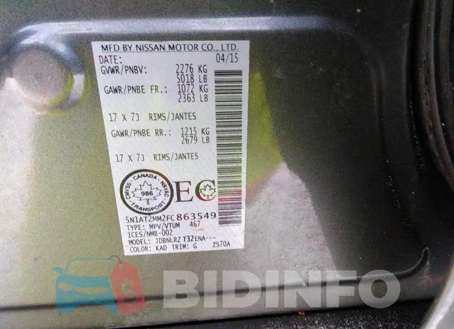 5N1AT2MM2FC863549 Photo# 9
