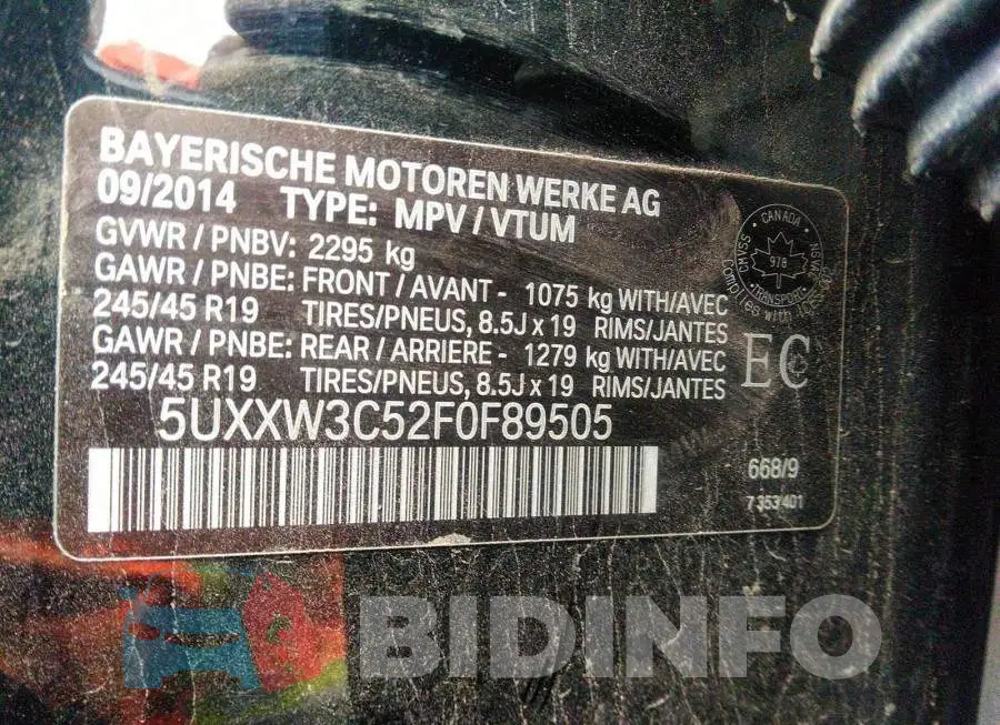 5UXXW3C52F0F89505 Photo# 9