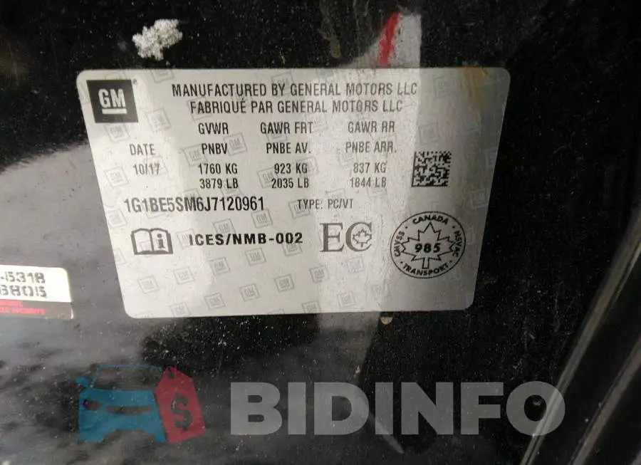1G1BE5SM6J7120961 Photo# 9