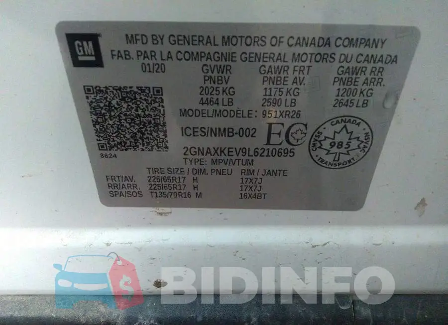2GNAXKEV9L6210695 Photo# 9