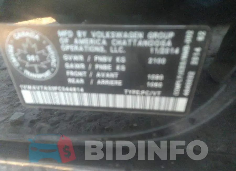 1VWAV7A33FC044814 Photo# 9