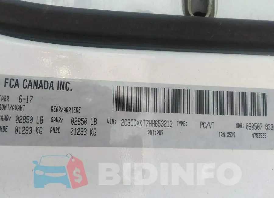 2C3CDXKT7HH653213 Photo# 9
