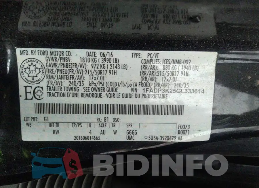 1FADP3K25GL333614 Photo# 9
